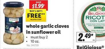 Lidl Whole Garlic Cloves In Sunflower Oil offer