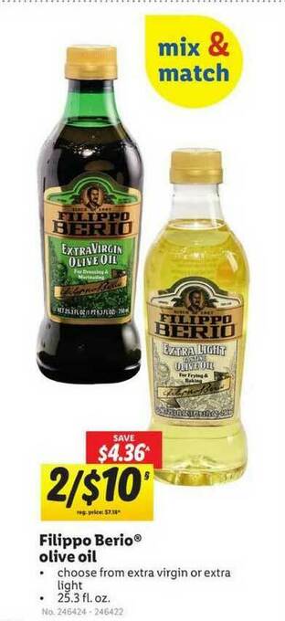 Lidl Filippo Berio Olive Oil offer