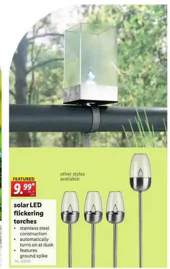 Lidl Solar Led Flickering Torches offer