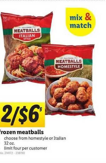 Lidl Frozen Meatballs offer