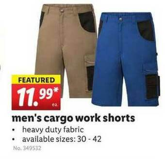 Lidl Men's Cargo Work Shorts offer