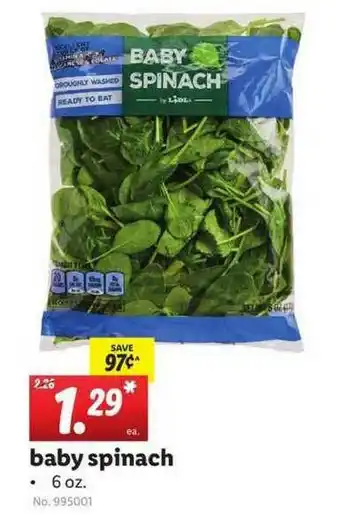 Lidl Baby Spinach offer