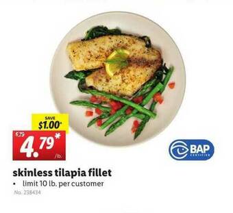 Lidl Skinless Tilapia Fillet offer