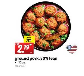 Lidl Ground Pork, 80% Lean offer