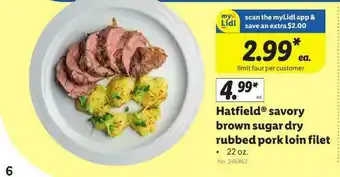 Lidl Hatfield Savory Brown Sugar Dry Rubbed Pork Loin Filet offer