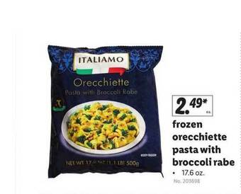 Lidl Frozen Orecchiette Pasta With Broccoli Rabe offer
