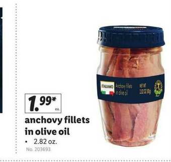 Lidl Anchovy Fillets In Olive Oil offer