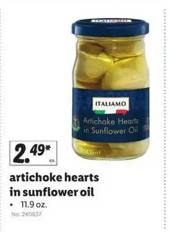 Lidl Artichoke Hearts In Sunflower Oil offer