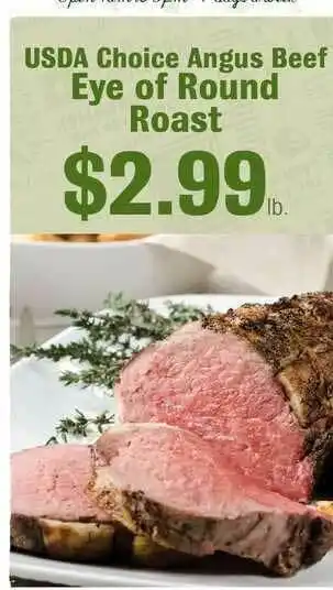 Robert Fresh Market USDA Choice Angus Beef Eye Of Round Roast offer
