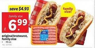 Lidl Original Bratwurst, Family Size offer