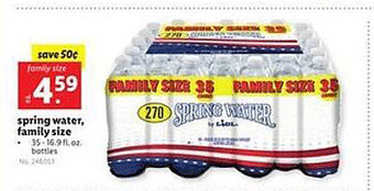 Lidl Spring Water, Family Size offer