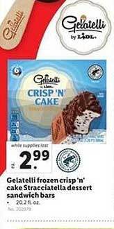 Lidl Gelatelli Frozen Crisp'n Cake Stracciatella Dessert Sandwich Bars offer