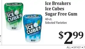 Rosauers Ice Breakers Ice Cubes Sugar Free Gum offer
