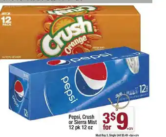 Super King Markets Pepsi, Crush Or Sierra Mist 12pk 12 Oz offer