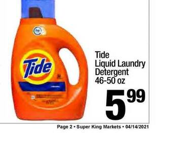 Super King Markets Tide Liquid Laundry Detergent offer