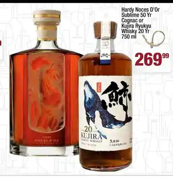 Super King Markets Hardy Noces D'Or Sublime 50 Yr Cognac Or Kujira Ryukyu Whisky 20 Yr offer