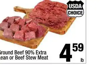 Super King Markets Ground Beef 90% Extra Lean Or Beef Stew Meat offer