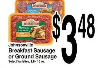 Super Saver Johnsoville Breakfast Sausage Or Ground Sausage offer