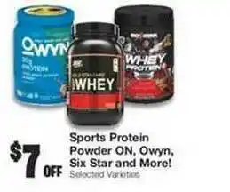 United Supermarkets Sport Protein Powder ON, Owyn, Six Star And More offer