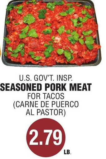 Carnicerias Jimenez U.s. Gov't. Insp. Seasoned Pork Meat offer