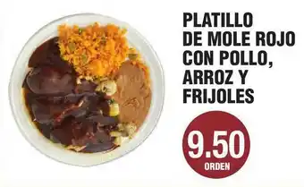Carnicerias Jimenez Platillo De Mole Rojo Con Pollo , Arroz Y Frijoles offer