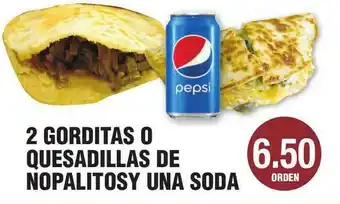 Carnicerias Jimenez 2 Gorditas O Quesadillas De Nopalitosy Una Soda offer