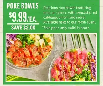 Central Market Poke Bowls offer