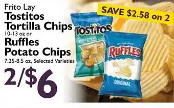 Frito Lay Tostitos Tortilla Chips Or Ruffles Potato Chips