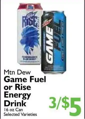 Festival Foods Mtn Dew Game Fuel Or Rise Energy Drink offer