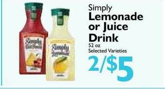 Festival Foods Simply Lemonade Or Juice Drink offer
