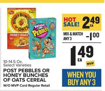 Food Lion Post Pebbles Or Honey Bunches Of Oats Cereal offer