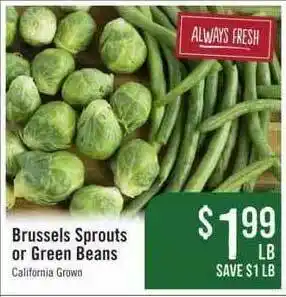 Haggen Food Brussels Sprouts Or Green Beans offer