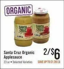 Haggen Food Santa Cruz Organic Applesauce offer