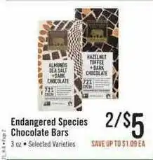 Haggen Food Endangered Species Chocolate Bars offer