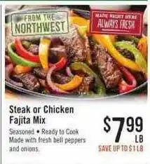 Haggen Food Steak Or Chicken Fajita Mix offer