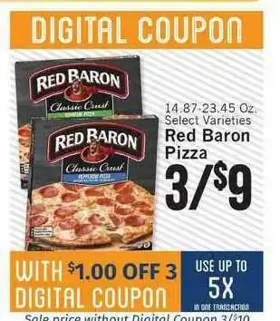 IGA Select Varieties Red Baron Pizza offer