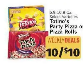 IGA Tolino's Party Pizza Or Pizza Rolls offer