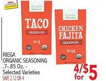 Ingles Markets Riega Organic Seasoning offer