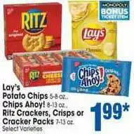 Jewel-Osco Lay's Potato Chips Chips Ahoy Ritz Crackers, Crisps Or Cracker Packs offer