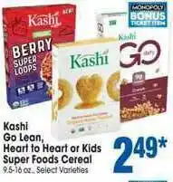 Jewel-Osco Kashi Go Lean, Heart To Heart Or Kids Super Foods Cereal offer