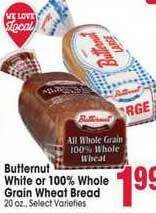 Jewel-Osco Butternut White Or 100% Whole Grain Wheat Bread offer