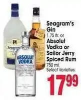 Jewel-Osco Seagram's Gin Or Absolut Vodka Or Sailor Jerry Spiced Rum offer
