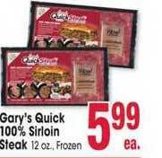 Jewel-Osco Gary's Quick 100% Sirloin Steak offer