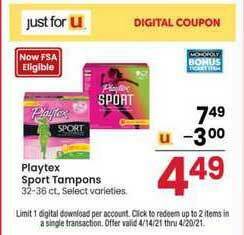Jewel-Osco Playtex Sport Tampons offer