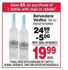 Jewel-Osco Belvedere Vodka offer