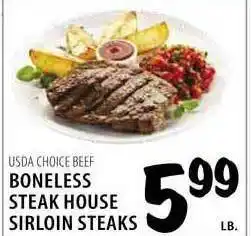 Karns Usda Choice Beef Boneless Steak House Sirloin Steaks offer