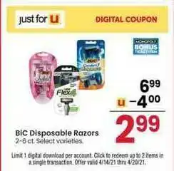 Jewel-Osco Bic Disposable Razors offer