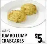 Karns Jumbo Lump Crabcakes offer