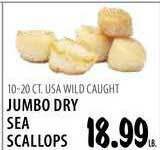 Karns Jumbo Dry Sea Scallops offer