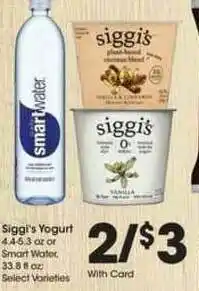 King Soopers Siggi's Yogurt Or Smart Water offer
